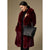 Evelyn Faux Fur Shawl Collar Coat - Merlot