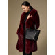 Evelyn Faux Fur Shawl Collar Coat - Merlot