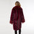 Evelyn Faux Fur Shawl Collar Coat - Merlot