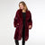Evelyn Faux Fur Shawl Collar Coat - Merlot
