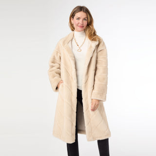 Naomi Faux Fur Coat - Tan