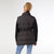 Claire Down Puffer Jacket with Knit Sleeve - Black