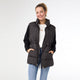 Claire Down Puffer Jacket with Knit Sleeve - Black