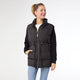 Claire Down Puffer Jacket with Knit Sleeve - Black