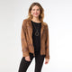 Elway Faux Leather Jacket - Brown