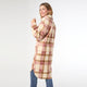 Ella Colorblock Shacket - Dusty Rose/Tan