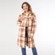 Ella Colorblock Shacket - Dusty Rose/Tan