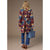 Ruby Belted Aztek Print Shacket - Rust/Denim