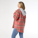 Quinn Hooded Plaid Shacket - Salmon Red