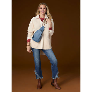Hannah Button Front Shacket - Oatmeal