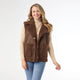 Brittni Faux Suede Sherpa Lined Vest - Chocolate