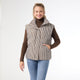 Talen Printed Down Filled Vest - Brown/Ivory