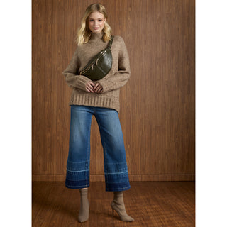Joyce Marled Long Sleeve Mock Neck Sweater - Mushroom