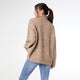 Joyce Marled Long Sleeve Mock Neck Sweater - Mushroom