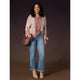 Neville Multi Color V-Neck Sweater with Hood - Burgundy/Natural