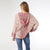 Neville Multi Color V-Neck Sweater with Hood - Burgundy/Natural