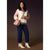 Dolores V-Neck Sweater with Contrast Sleeves - Spumoni