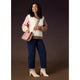 Dolores V-Neck Sweater with Contrast Sleeves - Spumoni