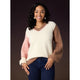 Dolores V-Neck Sweater with Contrast Sleeves - Spumoni