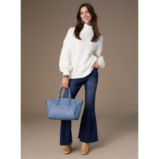 Hennie Cable Knit Turtleneck Sweater - Winter White