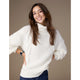 Hennie Cable Knit Turtleneck Sweater - Winter White