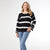 Carolyn Crew Neck Striped Sweater - Black/White