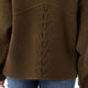 Delphina Long Sleeve Lattice Back Sweater - Olive