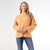 Delphina Long Sleeve Lattice Back Sweater - Mustard