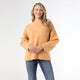 Delphina Long Sleeve Lattice Back Sweater - Mustard