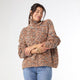 Hoge Chunky Loose Knit Sweater - Camel/Sky Blue