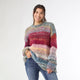 Madge Multi Stripe Loose Ombre Sweater - Merlot/Mushroom/Blue