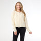 Regina Cardigan with Scalloped Trim - Cream