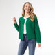 Regina Cardigan with Scalloped Trim - Emerald