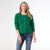 Regina Cardigan with Scalloped Trim - Emerald