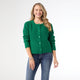 Regina Cardigan with Scalloped Trim - Emerald
