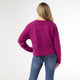 Regina Cardigan with Scalloped Trim - Berry