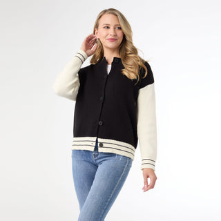 Landry Button Front Cardigan - Black