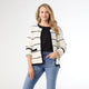 Annalie Cardigan with Front Pockets - Winter White/Black