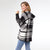 Hawthorn Plaid Hooded Cardigan - Black/Grey/Ivory