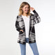 Hawthorn Plaid Hooded Cardigan - Black/Grey/Ivory