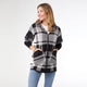 Hawthorn Plaid Hooded Cardigan - Black/Grey/Ivory