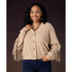 Calder Cardigan with Fringe - Oatmeal Heather