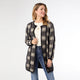 Eliana Mohair Brushed Open Cardigan - Black/Oatmeal