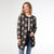 Eliana Mohair Brushed Open Cardigan - Black/Oatmeal