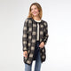 Eliana Mohair Brushed Open Cardigan - Black/Oatmeal