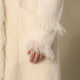 Joslyn Long Cardigan with Shaggy Trim - Ivory