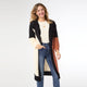 Ravell Chunky Open Knit Cardigan - Black/Cream/Rust