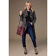 Billy Herringbone Cardigan with Clasp - Black