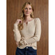 Kym Soft Henley Top with Buttons - Taupe Heather