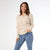 Kym Soft Henley Top with Buttons - Taupe Heather